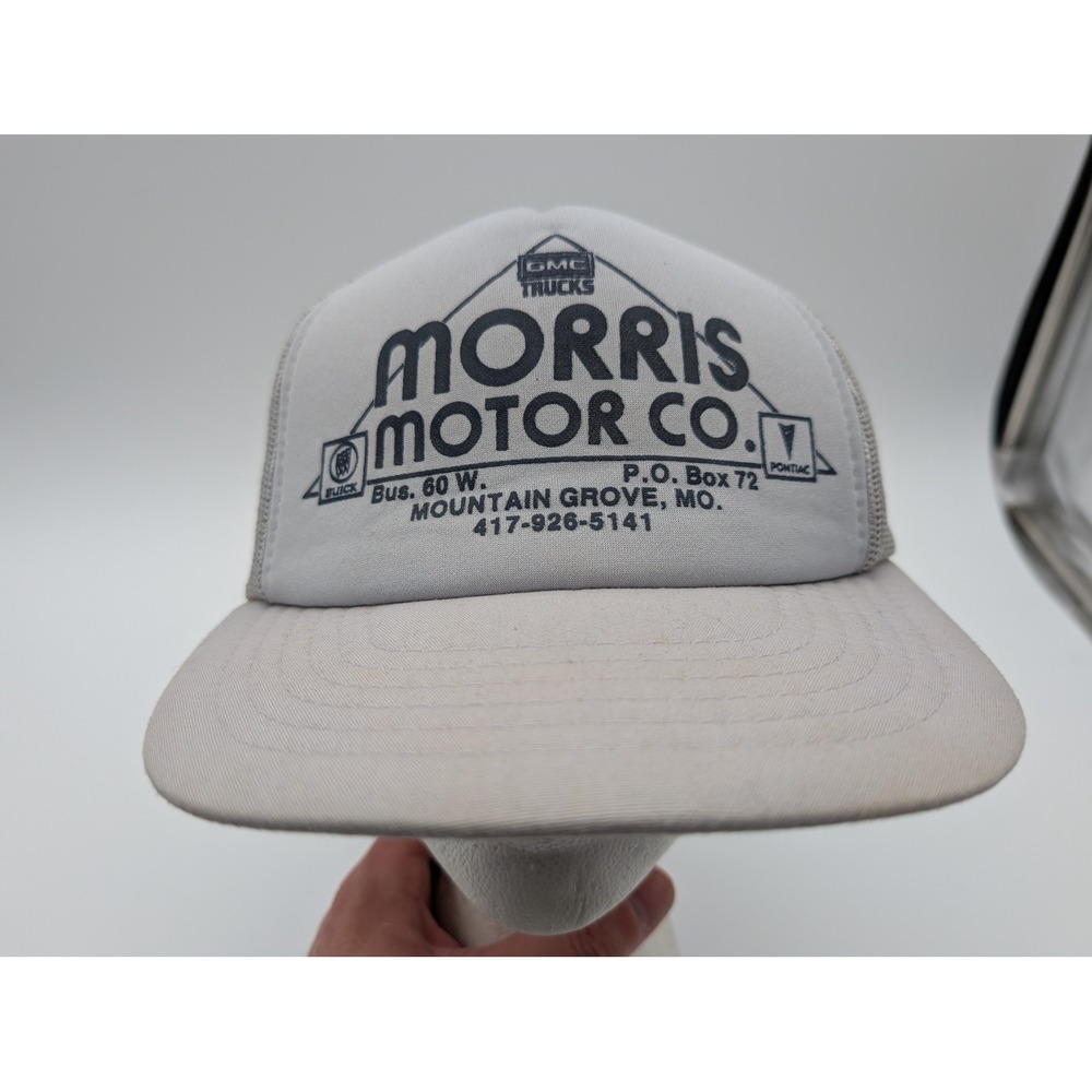 Vintage Morris Motor Co GMC Buick Pontiac Trucker Hat Gray Snapback Yupoong Hat
